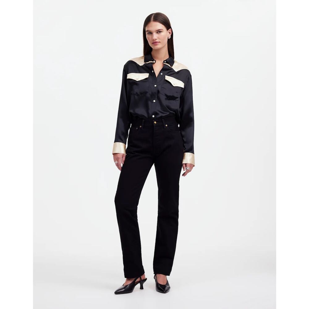 NEW Alexa Chung for Madewell High-Rise Straight Jean Outridge Wash Size 0 (24)‎